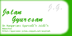 jolan gyurcsan business card